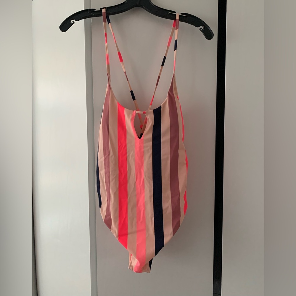 NWOT Target swimsuit. Bright neon stripes. Never worn.
